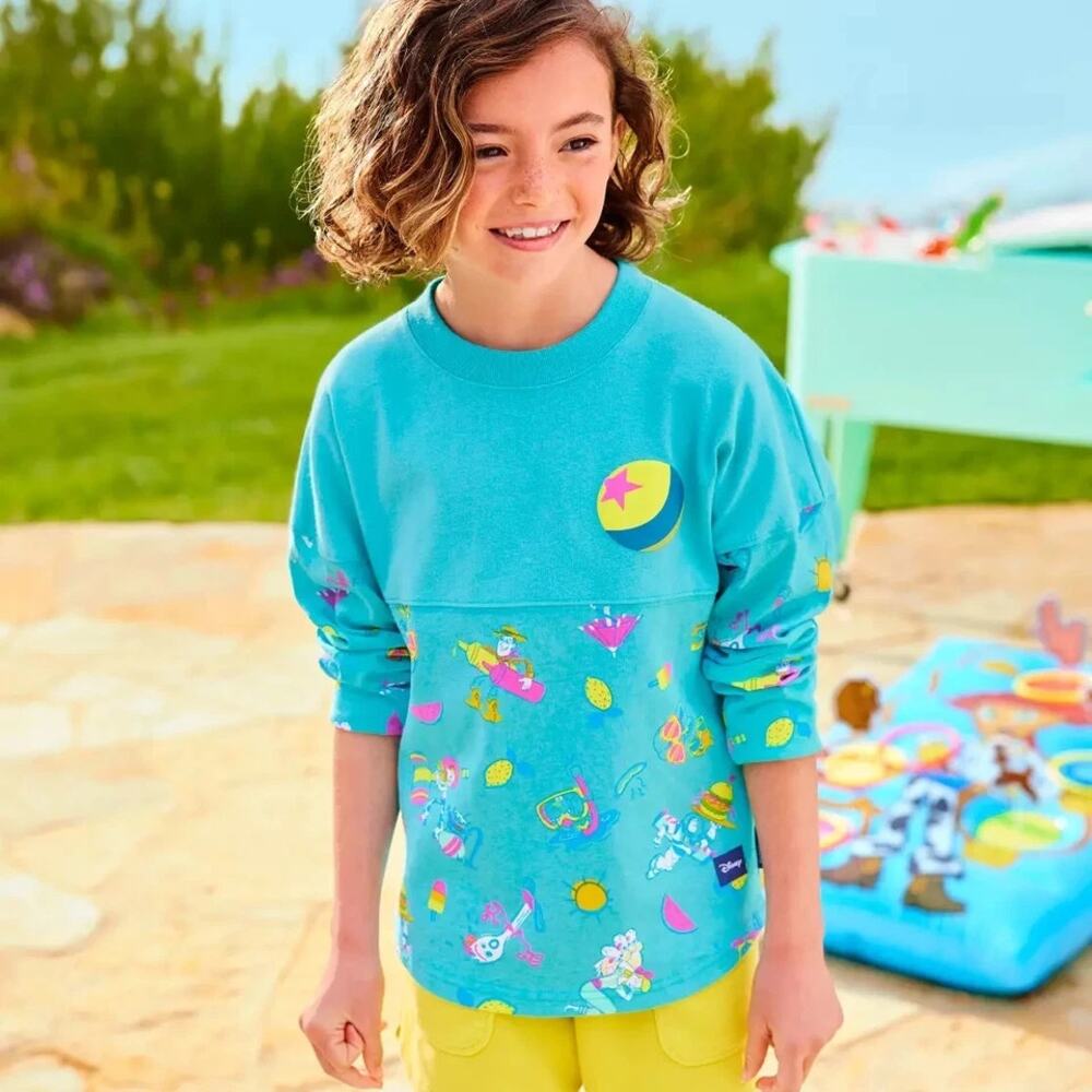 Disney Parks Toy Story Summer Splash Spirit Jersey Top Turquoise Kids Medium